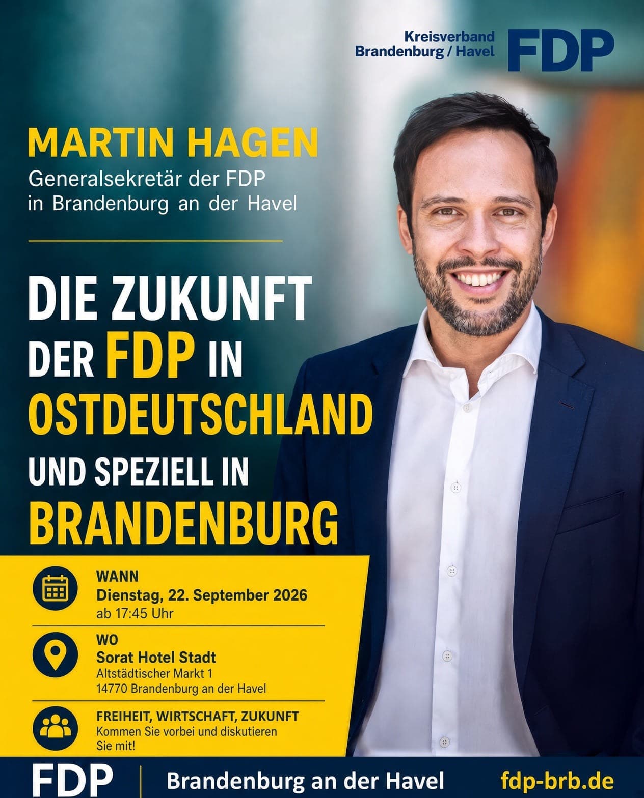 Flyer: Die Zukunft der FDP in Ostdeutschland und speziell in Brandenburg